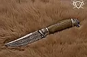 Ніж ручної роботи "Сокол М" 130х29х4мм з дамаської сталі та ручкою з гібрида, фото 4