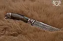 Ніж ручної роботи "Сокол М" 130х29х4мм з дамаської сталі та ручкою з гібрида, фото 5