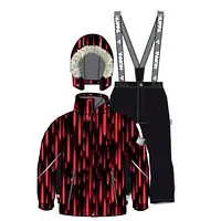 Комплект зимний для мальчиков мебранный (куртка+брюки) Huppa Dante красный/черный 41930030-92604