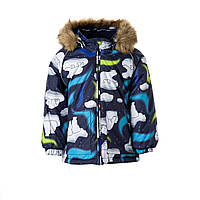 Куртка зимняя для мальчиков мембранная Huppa Virgo темно-синий с принтом 17210030-13286