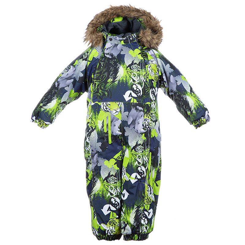 Комбінезон зимовий для хлопчиків мембранний лайм з принтом Huppa Keira 31920030-82847, фото 1