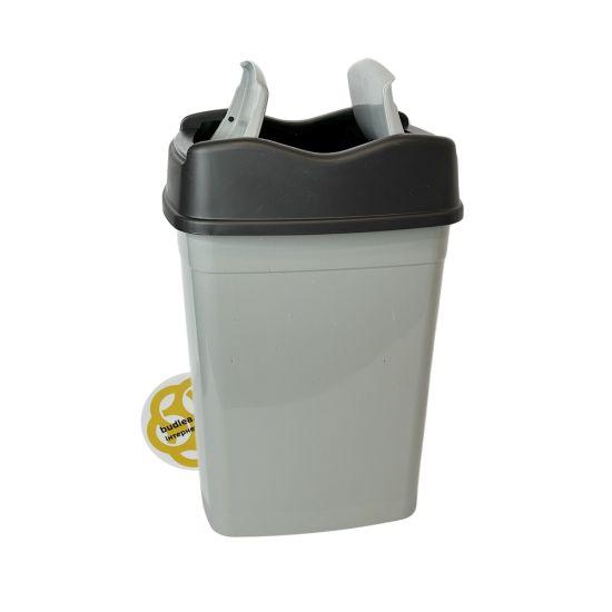 Прямокутне відро для пакетів під сміття 15Л FLAT VORTEX пластик, сірий SNMZ, фото 1