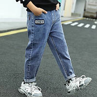 Детские джинсовые штаны на мальчика, крутые синие джинсы для детей, размер 110
