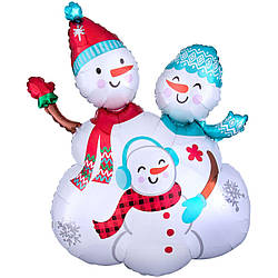 Гелієва фігура куля " Сім'я сніговиків" Anagram
