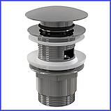 Донний клапан для умивальника клик-клак з переливом KOER PW-03-01 1 1/4" хром (KR3394), фото 3