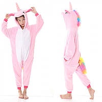 Детская пижама кигуруми Единорог (розовый) 140 см