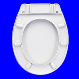 Сидіння для унітаза з планкою, 369х464 мм. "Креплення за осями 15-16 см", фото 3