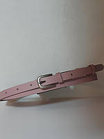 Ремень 02.031.059 Premium узкий (1,5 х 115 см) розовый (пудровый) с белой пряжкой
