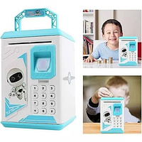 Дитяча сейф для дітей Robot Bodyguard | Компактна іграшка для сейф для зберігання грошей Синя
