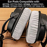 Амбушури для навушників Beyerdynamic DT770 DT990 DT880 PRO CUSTOM STUDIO Game Custom One Pro Сірі Велюрові, фото 6