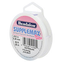 Ілюзійна мононитка SuppleMax Ultra Beadalon 0,25 мм, біла, котушка 25 м