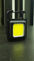 Usb Фонарик брелок аккумуляторный LED COB c карабином и магнитом 500 mAh, мини фонарик светодиодный