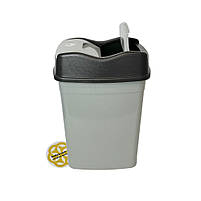 Прямокутне відро для пакетів під сміття 15Л FLAT VORTEX пластик, сірий SNMZ, фото 5