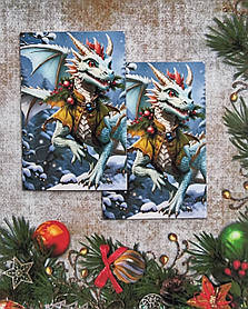 Магніт "Новорічний дракон 2024" №5, 65х100мм