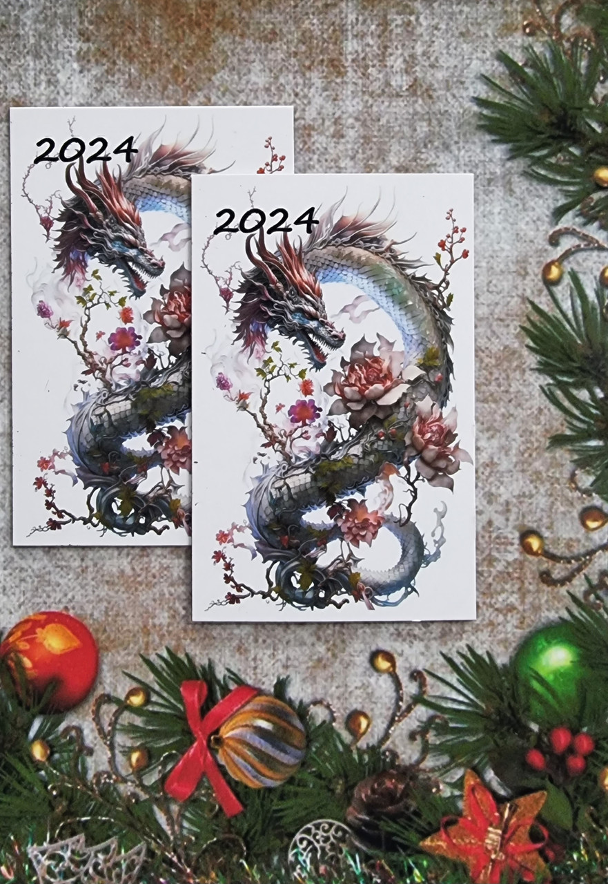 Магніт "Новорічний дракон 2024" №6, 65х100мм