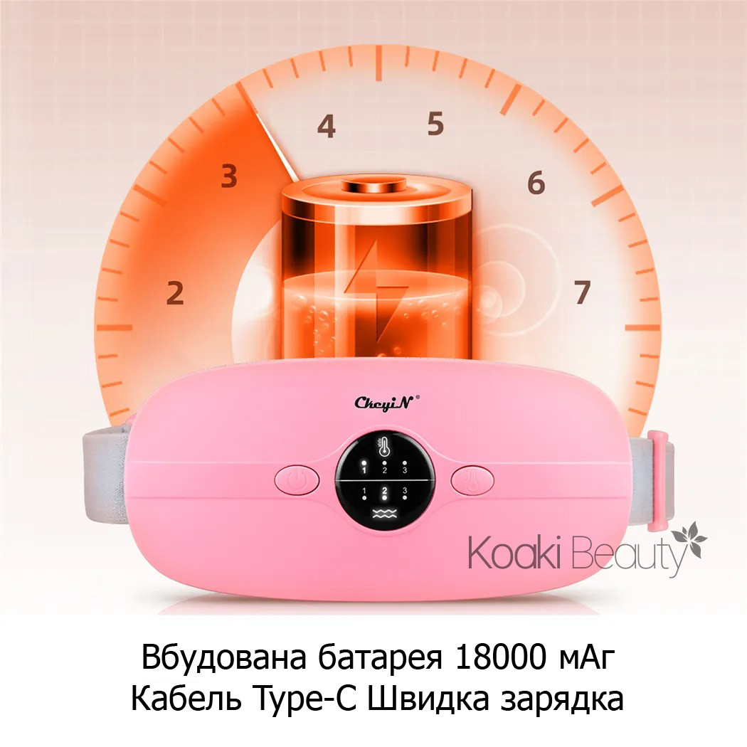 Беспроводная грелка массажер с 3 уровнями нагрева и 3 режимами вибрационного массажа CkeyiN Розовый - фото 4 - id-p2042855462