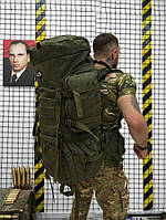 Тактический рюкзак баул 100л олива Большой военный рюкзак 100 литров с алюминиевой рамой