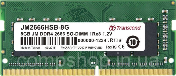 Пам'ять SoDDR4  8GB  2666MHz PC4-21300  Transcend (JM2666HSB-8G) (код 119801)