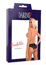Мереживні трусики з відкритою інтимною зоною Nicolette Daring Intimates, чорні, S/M, фото 5