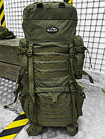 Тактический рюкзак баул 100л олива Большой военный рюкзак 100 литров с алюминиевой рамой