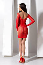 Напівпрозора міні-сукня Passion BS101 One Size, red, рукави-мітенки, фото 3