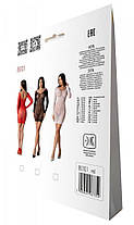 Напівпрозора міні-сукня Passion BS101 One Size, red, рукави-мітенки, фото 5
