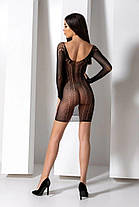 Напівпрозора міні-сукня Passion BS101 One Size, black, рукави-мітенки, фото 3