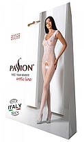Бодістокінг із крилами Passion BS098 One Size, white, середня сітка, відкритий доступ, фото 6