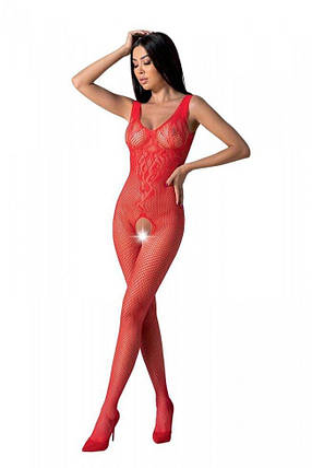 Бодістокінг із крилами Passion BS098 One Size, red, середня сітка, відкритий доступ, фото 1