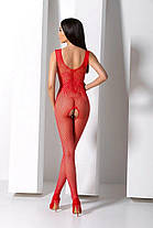 Бодістокінг із крилами Passion BS098 One Size, red, середня сітка, відкритий доступ, фото 3