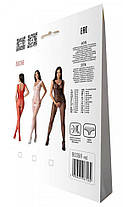 Бодістокінг із крилами Passion BS098 One Size, red, середня сітка, відкритий доступ, фото 5