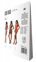 Міні-сукня з вертикальним візерунком Passion BS097 One Size, white, плетіння з боків, фото 5
