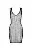 Міні-сукня з вертикальним візерунком Passion BS097 One Size, white, плетіння з боків, фото 8