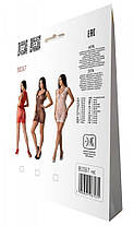 Міні-сукня з вертикальним візерунком Passion BS097 One Size, red, плетіння з боків, фото 5
