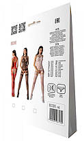 Бодістокінг з безліччю бретелів Passion BS095 One Size, red, імітація пояса та панчох, з доступом, фото 5