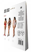 Бодістокінг з імітацією корсетного шнурівки Passion BS094 One Size, red, квітковий візерунок з доступом, фото 5