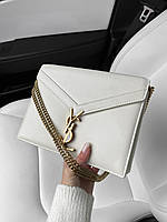Женская кожаная сумочка ив сент лорен белая Yves Saint Laurent изысканная стильная сумка