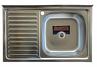 Кухонная мойка Рlatinum 8050 R из нержавеющей стали 0,5 мм, 80x50 см, Прямоугольная, Сатин (SP000009579)
