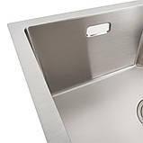 Кухонна мийка Рlatinum Handmade з нержавіючої сталі, 58х43х22 см, Прямокутна, Серебриста (SP000036081), фото 4