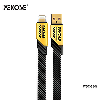 Зарядный кабель WEKOME WDC-190i - USB-A to iPhone 2.4A, цинковый сплав, 1м (yellow)