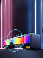 Компьютерные колонки SOMIC S10, игровые, с RGB подсветкой, беспроводные Bluetooth, чёрный