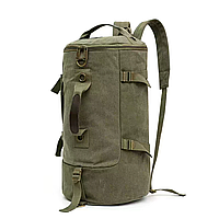 Рюкзак усиленный универсальный, дорожная прочная тканевая сумка через плечо, в стиле РЕТРО, army green