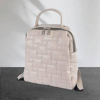 БЕЖ ТАУП - качественный стеганый элегантный рюкзак от украинского производителя на два отделения (Луцк, 753)