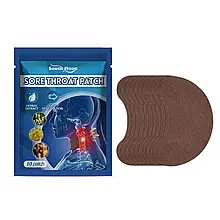 Пластир трав'яний Sore Throat Patch для зняття болю в горлі YU227