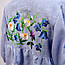 Сукня 100% льон/вишивка-польові квіти/вільного крою/колір - блакитний, фото 8