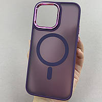 Чехол для Apple iPhone 14 Pro Max матовый цветной чехол с магсейф MagSafe на айфон 14 про макс фиолетовый boh
