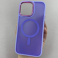 Чехол для Apple iPhone 14 Pro Max матовый цветной чехол с магсейф MagSafe на айфон 14 про макс сиреневый boh