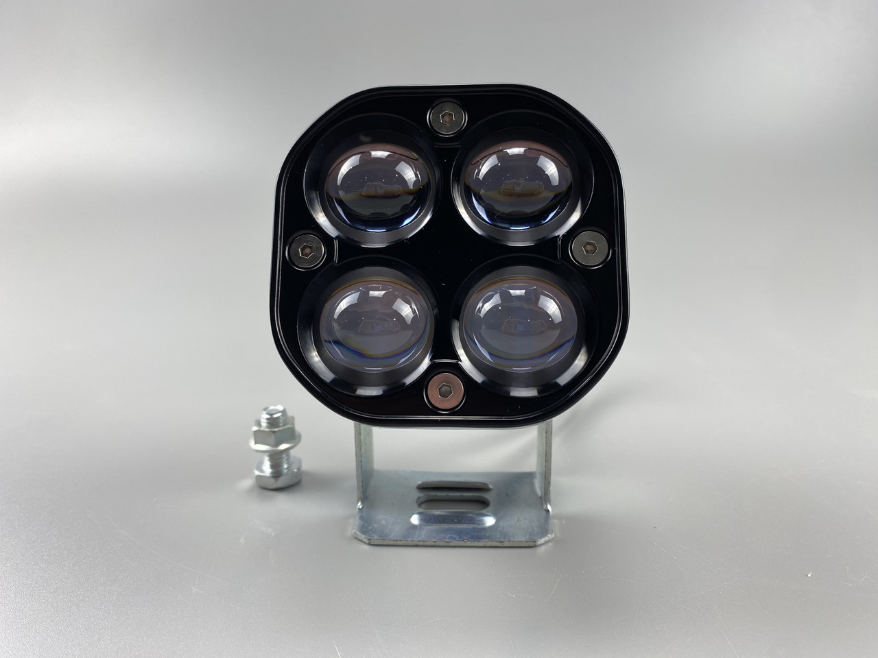 Фара світлодіодна LED квадратна 40W led chip CREE 2525 3D лінза білий + жовтий ходові вогні, фото 1