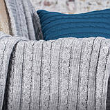 Плед вʼязаний Vividzone КЛАСИК 150*220 маренго, фото 3