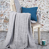 Плед вʼязаний Vividzone КЛАСИК 150*220 маренго